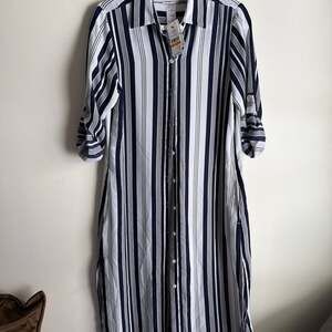 Tommy Bahama Women's swimsuit Cover-up Dress  blue white striped